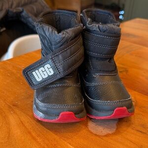 UGG Kids Black Boots with Red Soles